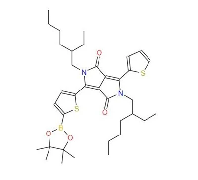 CAS:2197974-48-2丨2,5-Бис(2-етилхексил)-3-(5-(4,4,5,5-тетраметил{{ 10}},3,2-диоксаборолан-2-ил)тиофен-2-ил)-6-(тиофен-2-ил)пироло[3,4- c]пирол-1,4(2Н,5Н)-дион